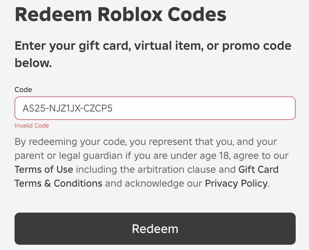 Roblox Invalid PIN Problem